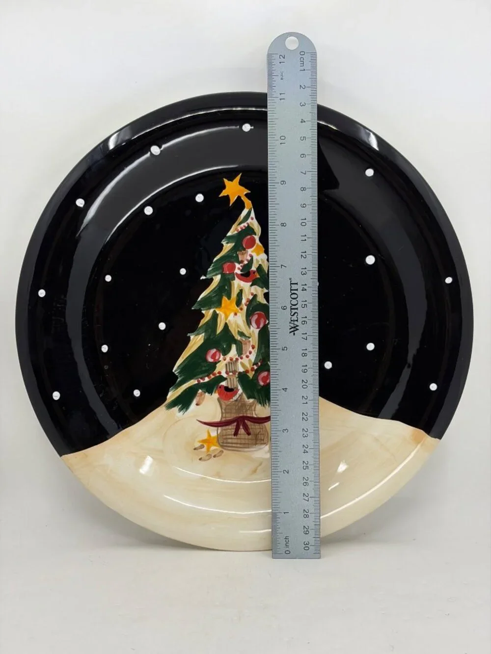 Certified International Corporation Becca Barton Midnight Tree Christmas Plate